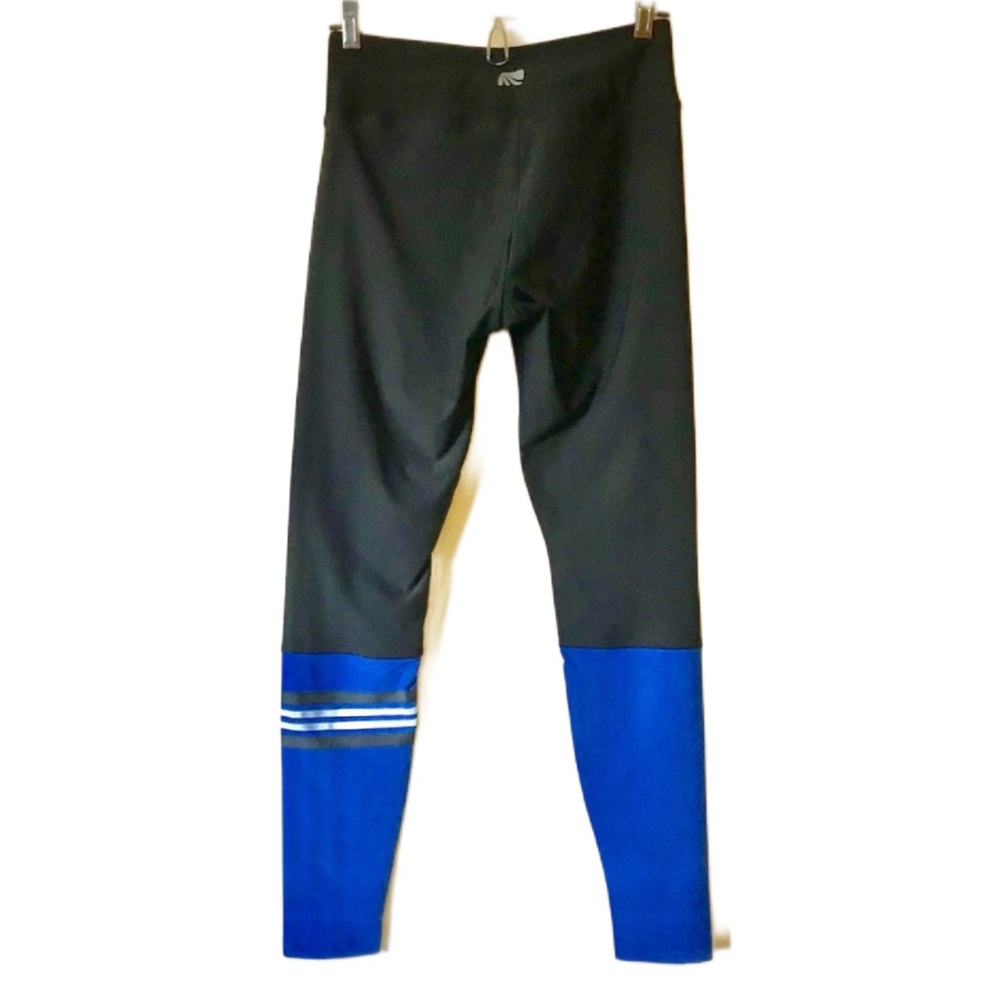Marika Blue Asymmetrical Striped Leggings